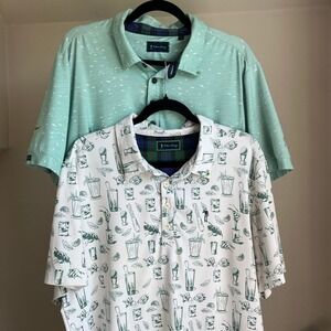 William Murray Men's Golf Polo Shirt Bundle Lot Cocktail Print Scuba Diver Large